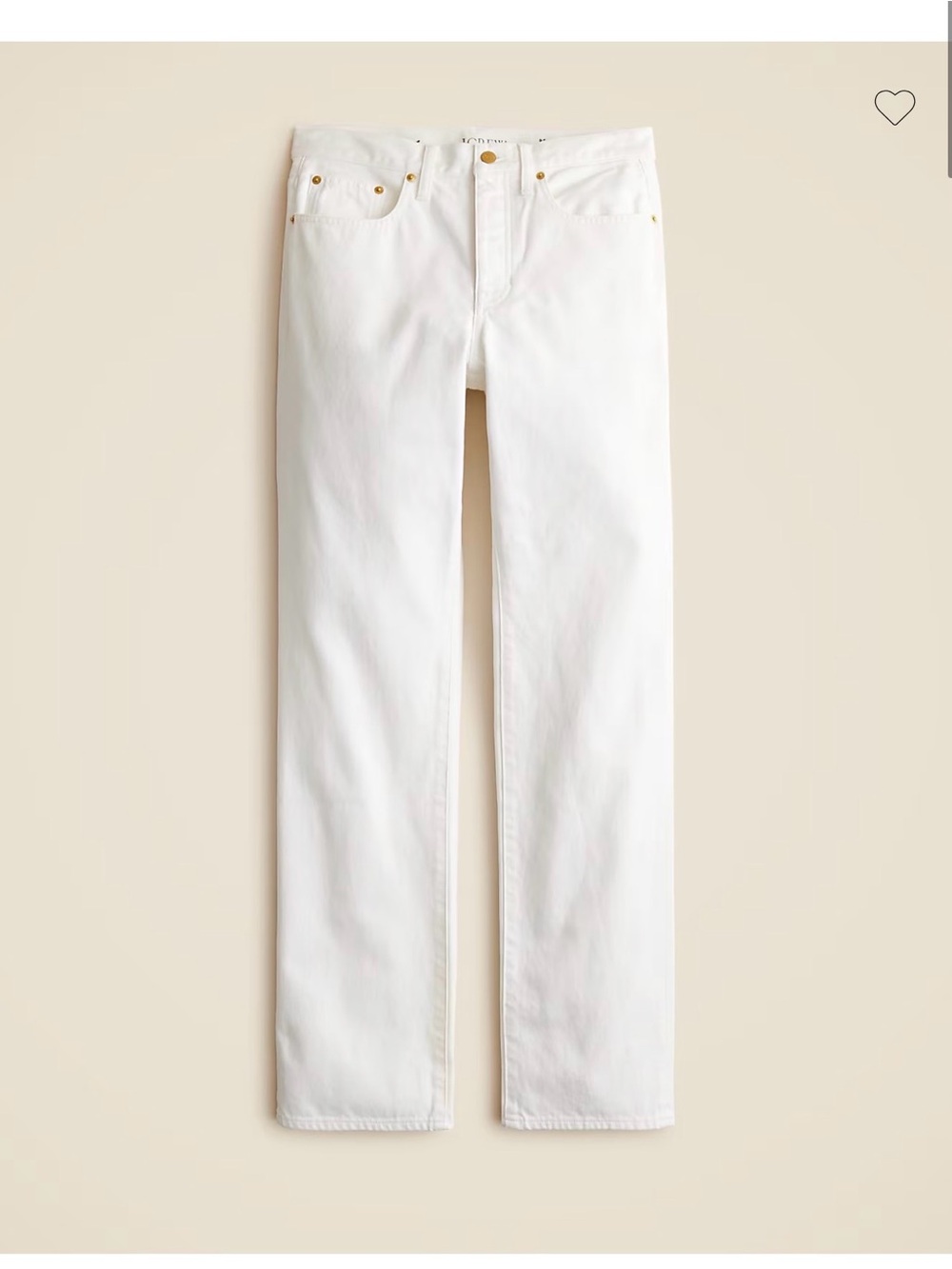 J. Crew Women's White Slouchy Jeans with Gold Rivets